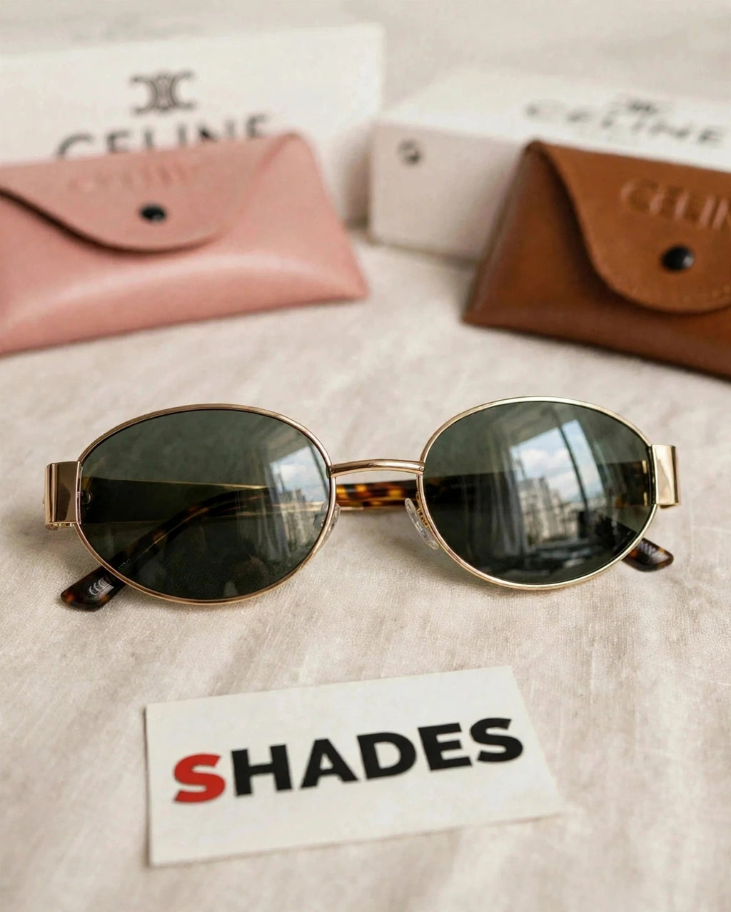 Women's Trendy Celine Shades Bundle - Celine Logo Engraved on Both Shades