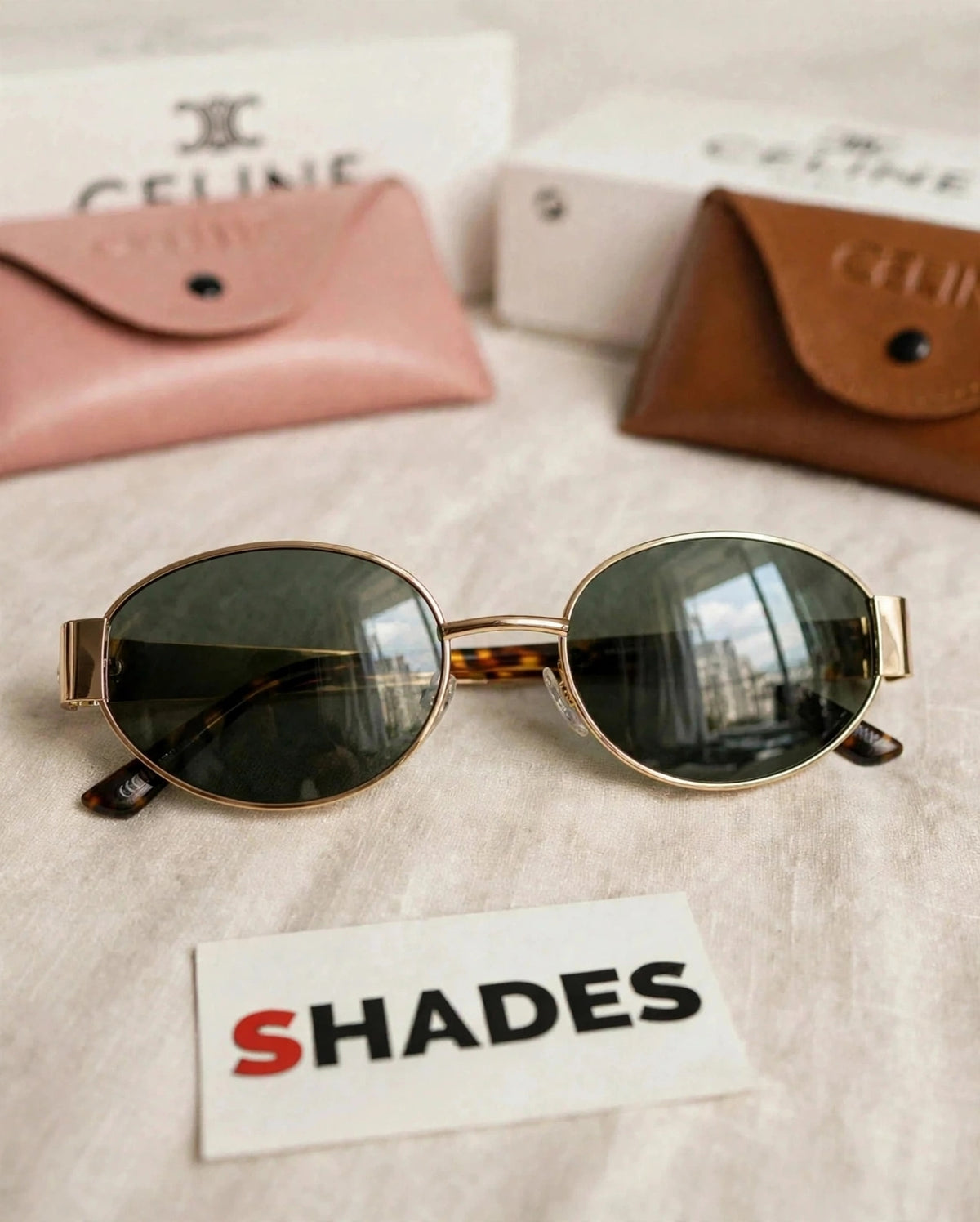 Women's Trendy Celine Shades Bundle - Celine Logo Engraved on Both Shades